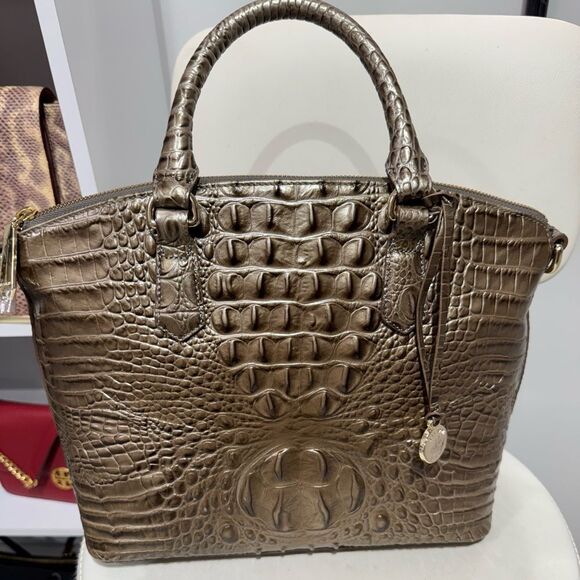 Brahmin Duxbury 
Elegant Crocodile Embossed Handbag - Bronze - Picture 2 of 6